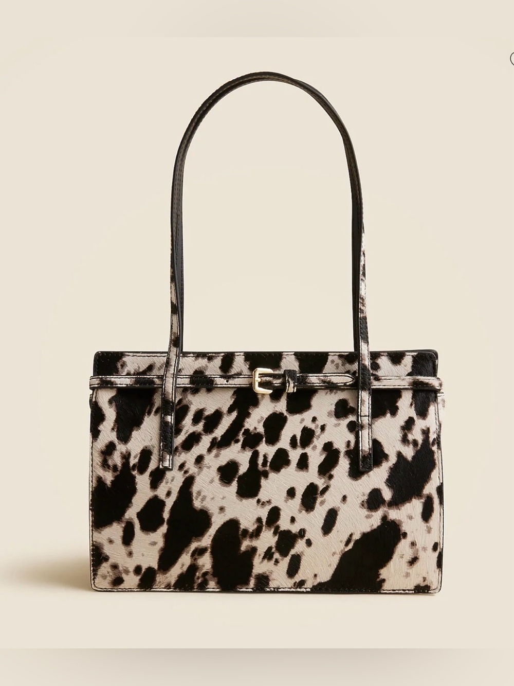 NWOT New JCrew Edie structured shoulder bag in cow-print calf hair